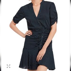 Free People Pippa Black White Polka-Dot Mini Dress Medium